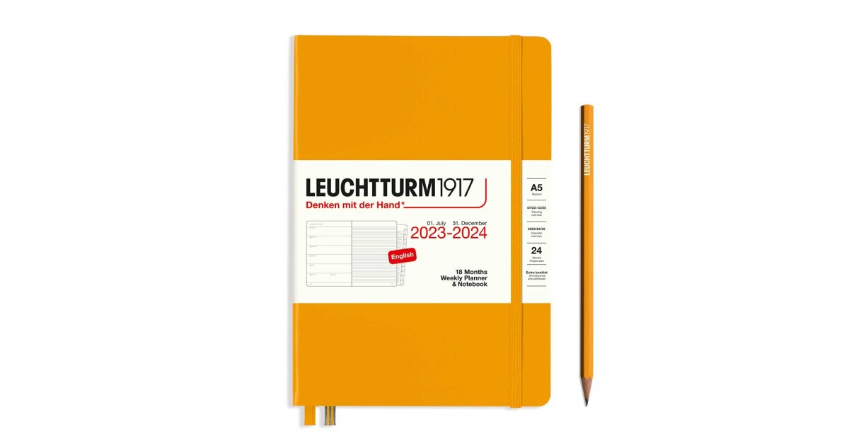 Leuchtturm 1917 Weekly Planner and Notebook 18 Months 2023 - 2024